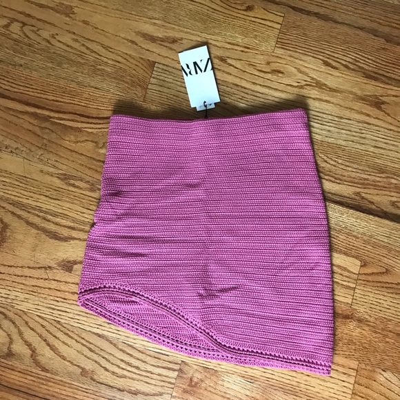 Zara Pink Knit Mini Skirt NWT - Picture 2 of 5